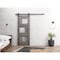 Vdomdoors Sturdy Barn Door 36 x 80in, Nebraska Grey W/ Frosted Glass, 6.6FT Rail Hangers Heavy Hardware Set SETE6933BD-B-NEB-36 - alternate 9